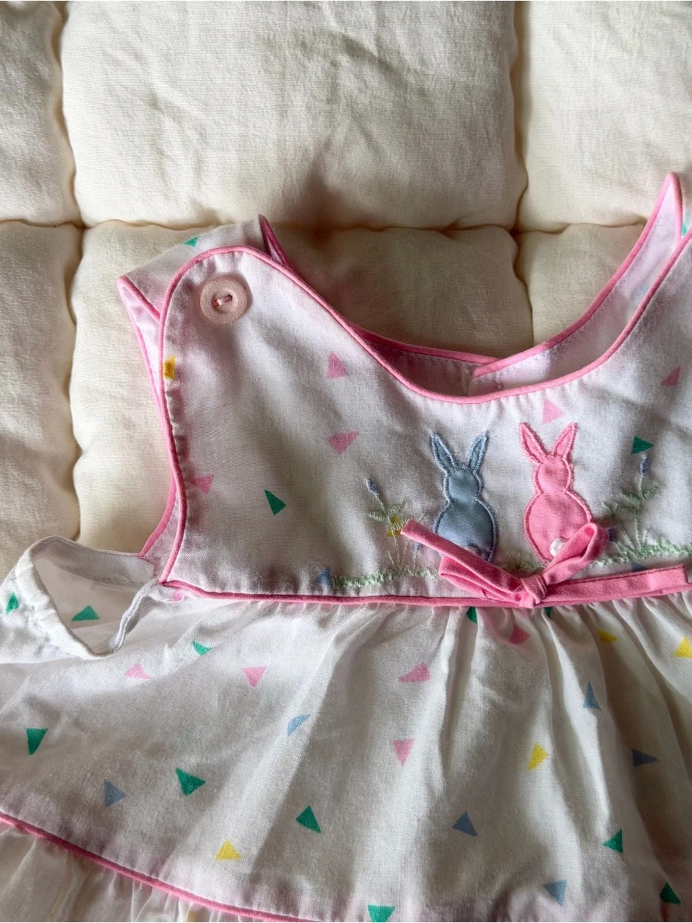 Vintage Baby Bunny Embroidered Dress